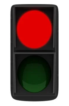 Red traffic light isolated on white Stock Illustration