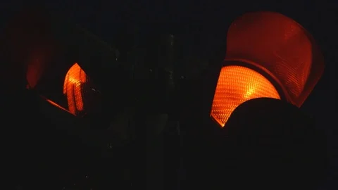Red Traffic light in the night Stock Footage 90386168