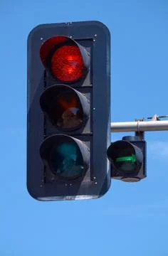 A red traffic light Stock Photos