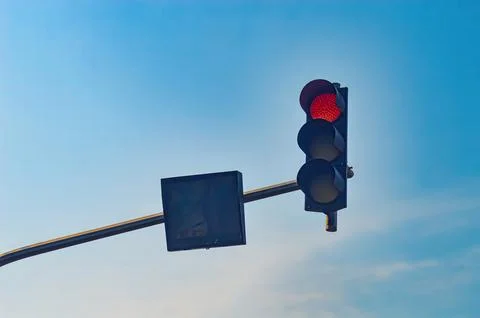A red traffic light Stock Photos