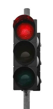 Red traffic light red traffic control signal isolated on white Copyright: ... Stock Photos