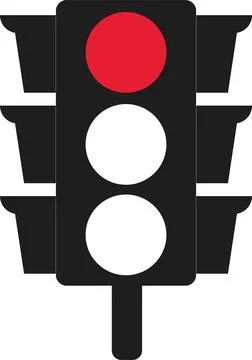 Red Traffic Light vector icon. Traffic signal sign. Stoplight. Stock Illustration