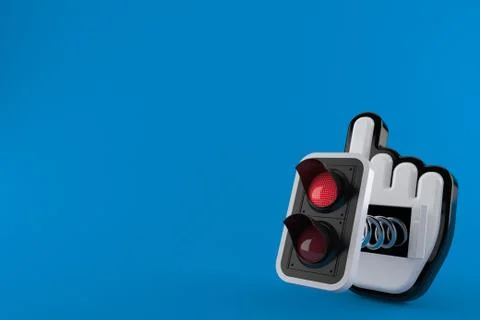 Red traffic light with web cursor Stock Illustration