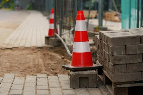 Red traffic safety cone Фото