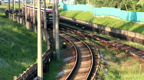 Red train Stock Footage 739711