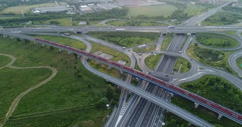 Red train Stock Footage 90171012