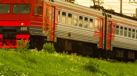 Red train. HD 1080. Stock Footage 39846776