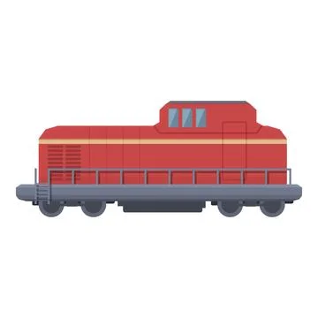 Red train icon cartoon vector. Cargo goods Illustrazione stock