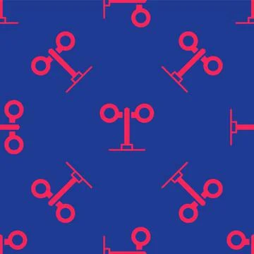 Red Train traffic light icon isolated seamless pattern on blue background イラスト素材