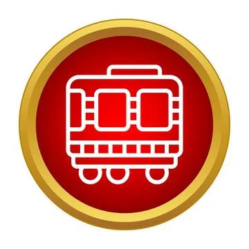 Red train wagon icon for public transportation Stock Illustration