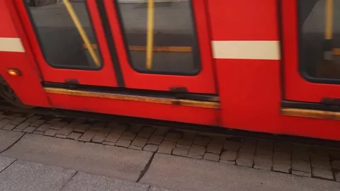Red tram Stock Footage 271594863