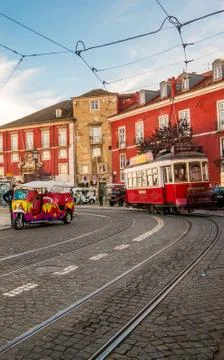 Red Tram Stock Photos