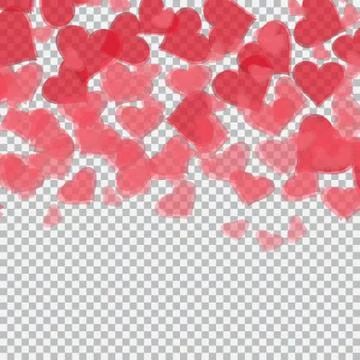 Red translucent hearts. Checker background for drawings in honor of Valenti.. Stock Illustration