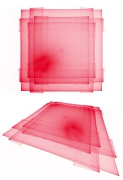 Red translucent layered squares Illustrazione stock