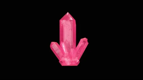 Red transparent crystal on a black background. Cristal Viva Magenta. Stock Footage 237938884
