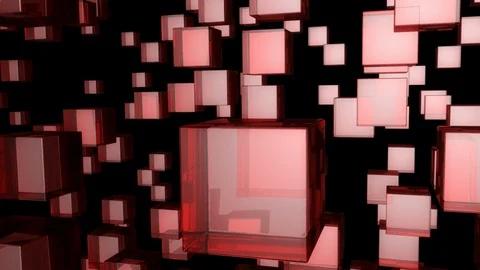 Red transparent cubes Stock Footage 97172218