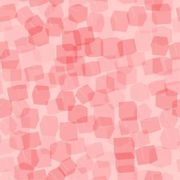 Red Transparent Cubes Seamless Pattern, 3D Illustration Иллюстрация