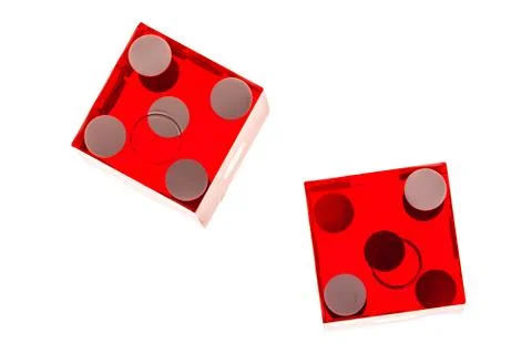 Red transparent dice isolated Stock Photos