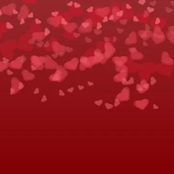 Red Transparent hearts on gradient background. Valentine's Day. illustration Stock Illustration