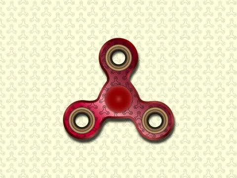 Red transparent spinner in the background of patterns of spinners Stock Illustration