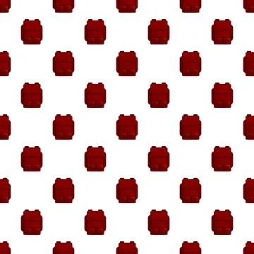 Red travel backpack seamless pattern repeating background Stock Illustration