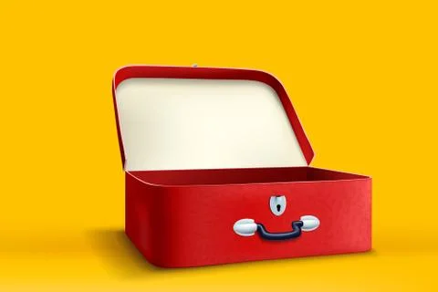 Red travel case Stock Illustration