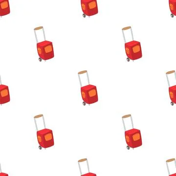 Red travel suitcase pattern seamless vector Illustrazione stock