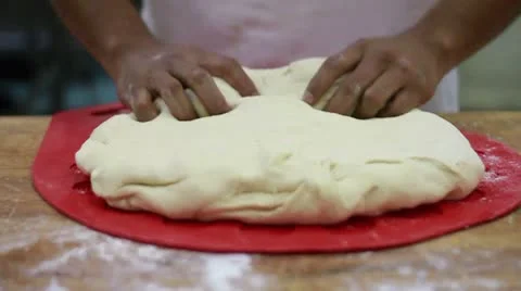 Red tray dough for balls Stock Footage 9442306