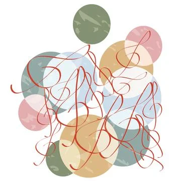 Red treble clefs for your projects. Stock Illustration