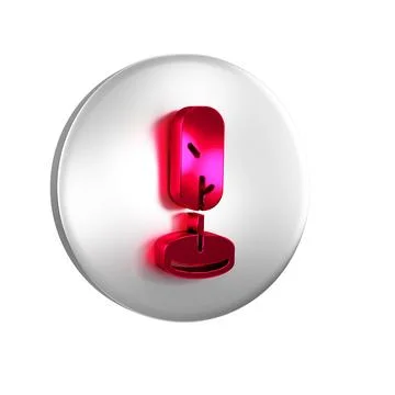 Red Tree icon isolated on transparent background. Forest symbol. Silver cir.. 스톡 일러스트