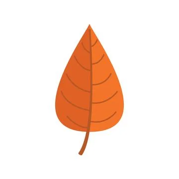 Red tree leaf icon flat vector. Plant decoration Stock Illustration