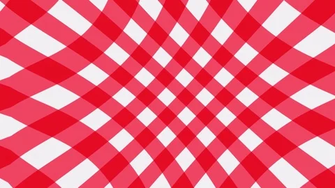 Red Trellis Gingham pattern waving Video stock 71166895