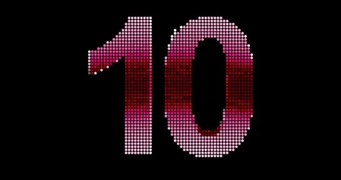 Red trend countdown from 10 to 1 with alpha for light background Stock Footage 105007766