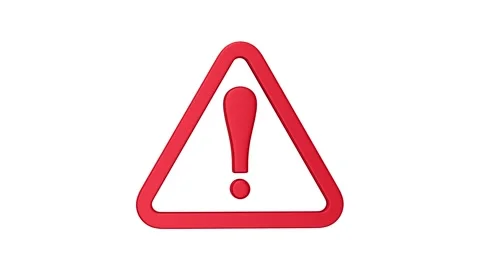 Red triangle and exclamation point on white background. Isolated 3D render Stock Footage 171612897