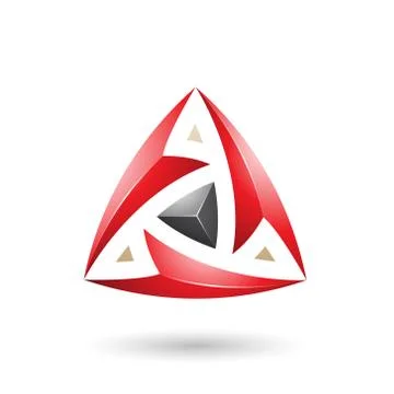 Red Triangle with Arrows Vector Illustration Illustrazione stock