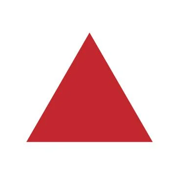 Red triangle basic simple shapes isolated on white background, geometric tria Illustrazione stock