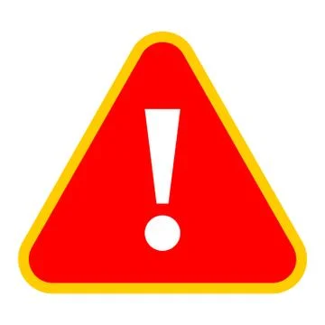 Red triangle exclamation mark icon warning sign Stock-Illustration