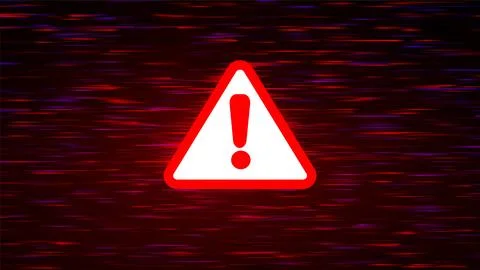 Red triangle with exclamation mark. Warning sign icon. Hacking Concept Stock Illustration