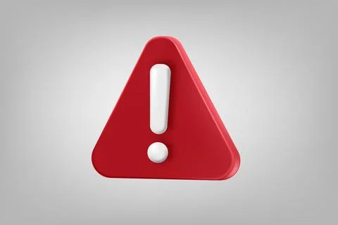 Red triangle with exclamation sign. Vector 3d application icon Ilustração Stock