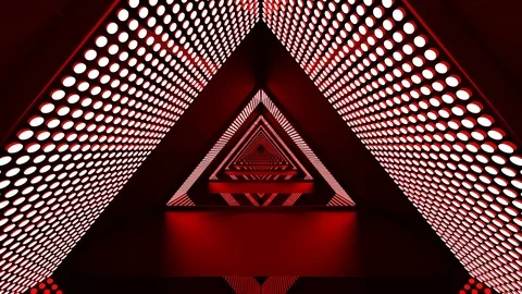 Red Triangle Loop Abstract Technological Background Tunnel Stock Footage 108588129