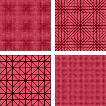 Red triangle mosaic pattern set Stock Illustration