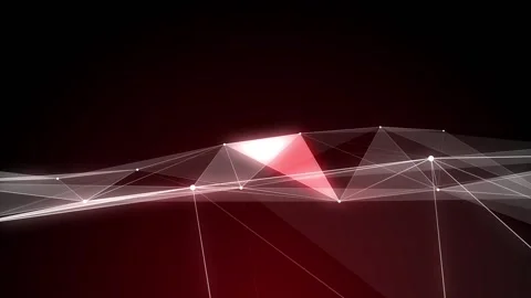 Red triangle polygons. Computer generated seamless loop geometric background. Stock Footage 97048430