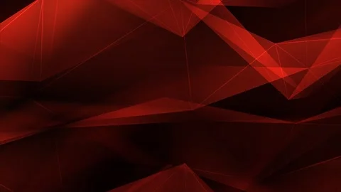 Red Triangle Polygons Low Poly Displaced Surface Connecting Lines Loop Stock Footage 140556010