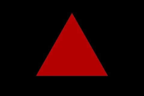 Red Triangle Shape on Black Background in Switzerland 스톡 사진
