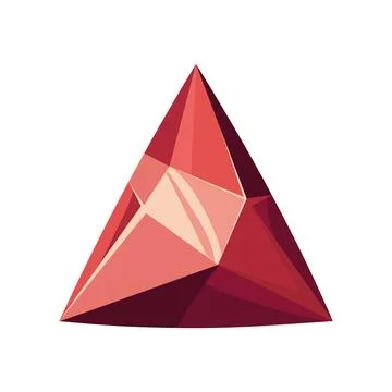 Red triangle shaped gem Stock Illustration