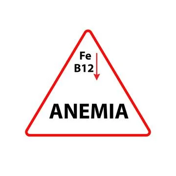 Red triangle with text anemia Stock Illustration