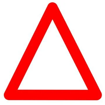 Red triangle transportation road warning signage Stock Illustration