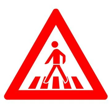 Red triangle transportation road warning pedestrian Stock Illustration