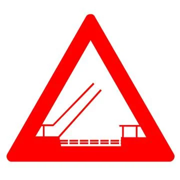 Red triangle transportation road warning bridge Stock Illustration