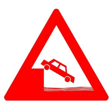 Red triangle transportation road warning vehicle Stock Illustration